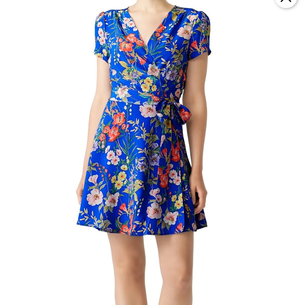 Yumi Kim Kennedy Mini Wrap Dress in Blue Floral Size XS